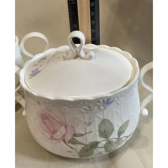 Mikasa Bone China April Rose Sugar Creamer Set A7053 Floral Flowers Vintage - Picture 8 of 9